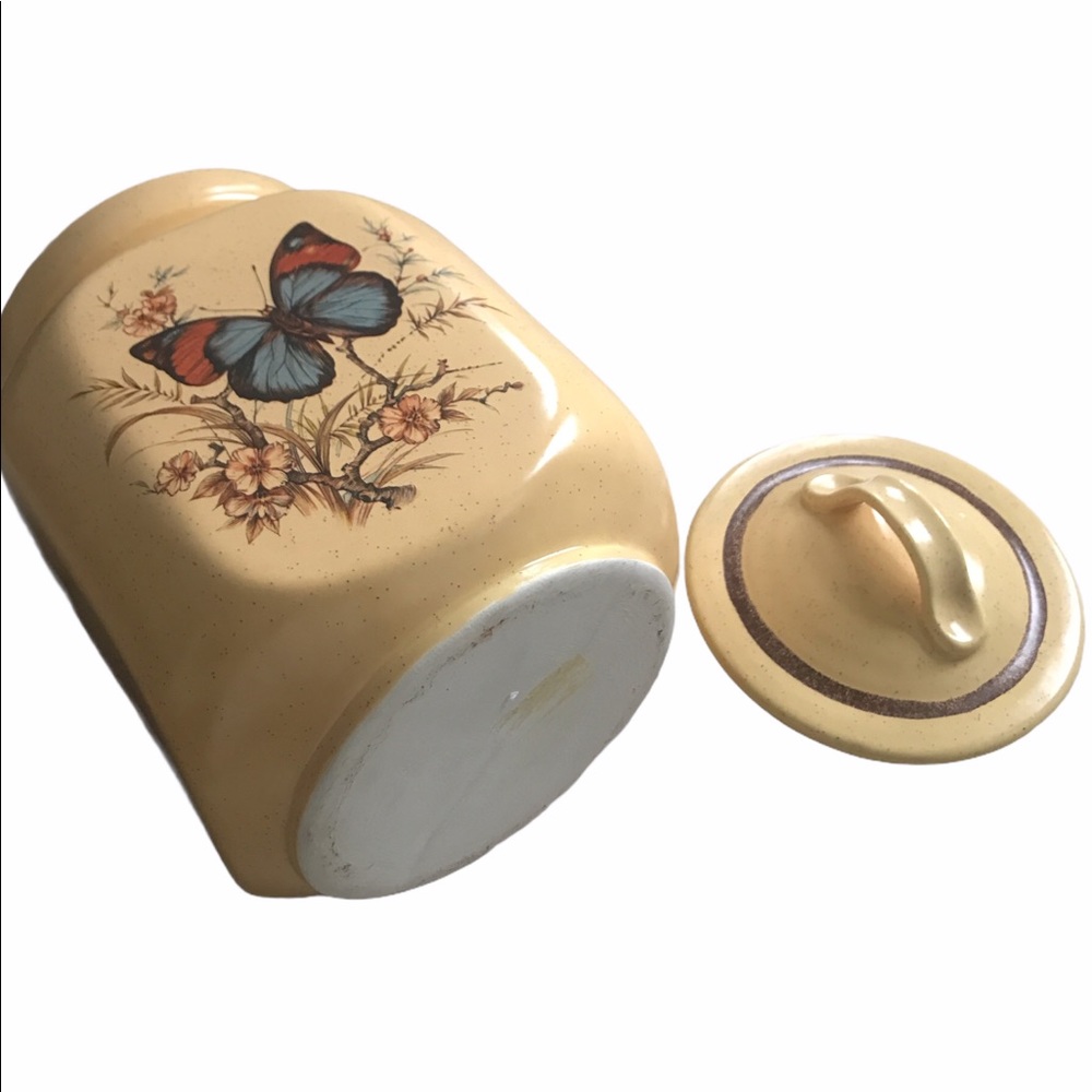 Vintage Large Cookie Butterfly Design Cookie Jar